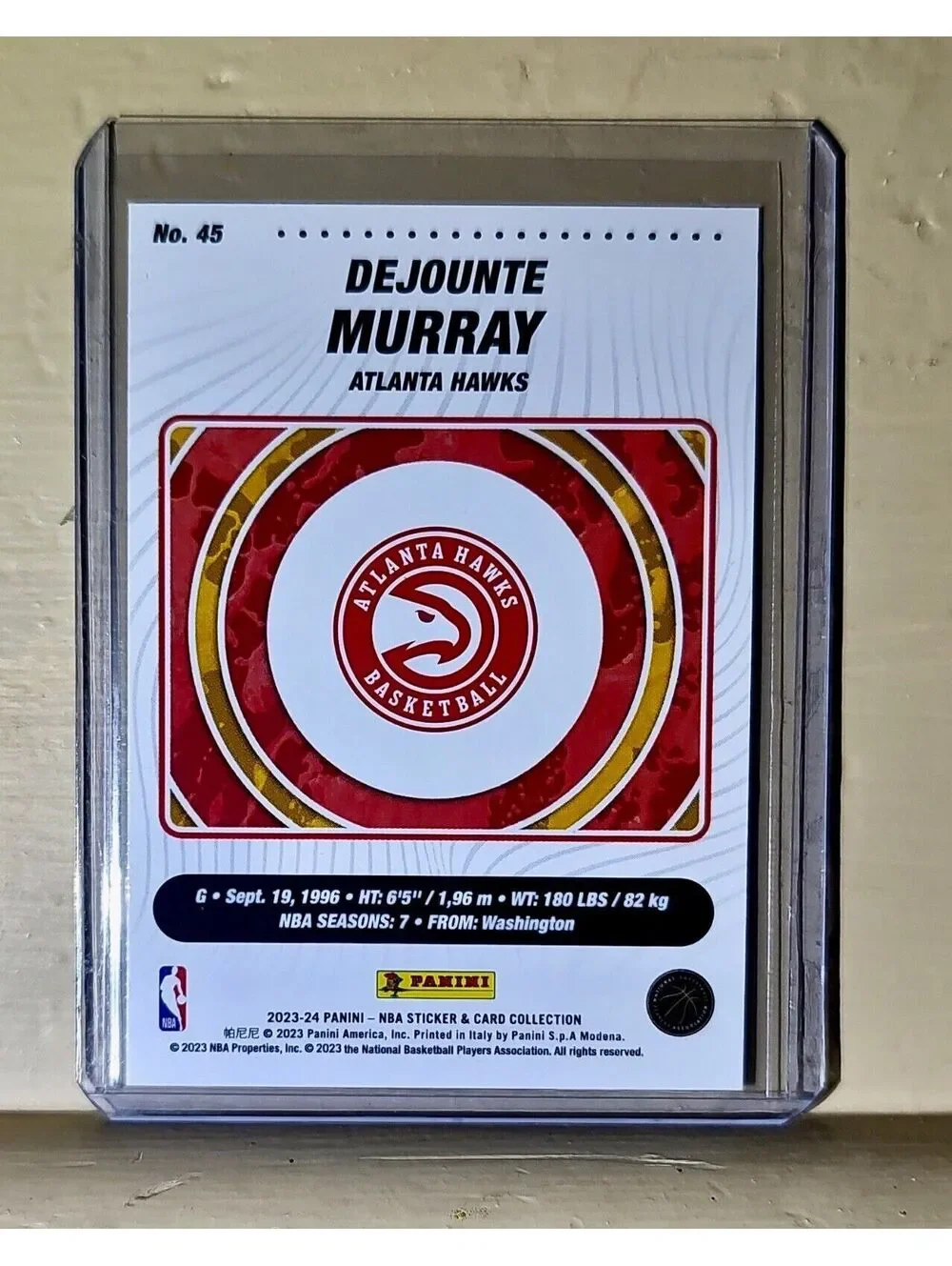 2023-24 Dejounte Murray Panini NBA Basketball #45 Card Atlanta Hawks